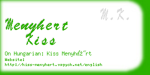 menyhert kiss business card